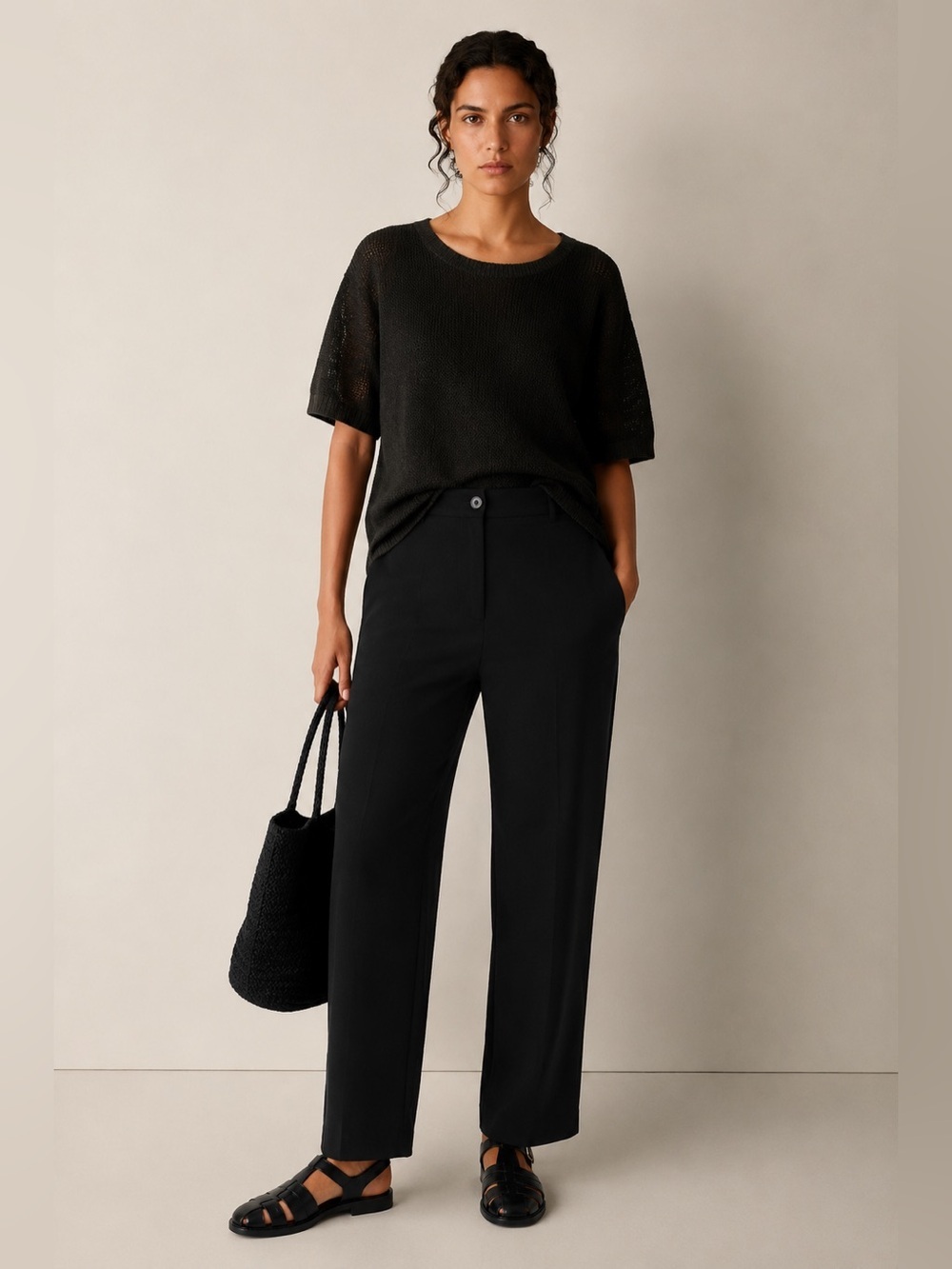 Eileen Fisher Straight-Leg Trouser Pants